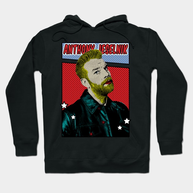 Anthony Jeselnik Pop Art Comic Style Hoodie by Flasher